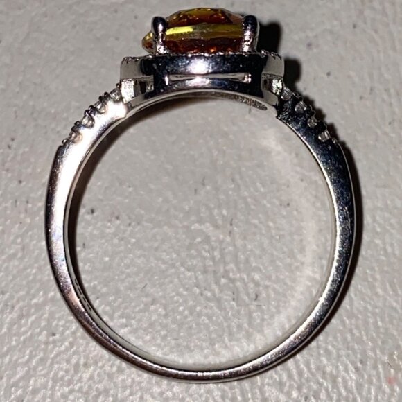 Ring Tourmaline Size 8 Pear-Shaped Tourmaline Stone 10mm x 8mm 38 CZ Cubic Zirco - Picture 7 of 15